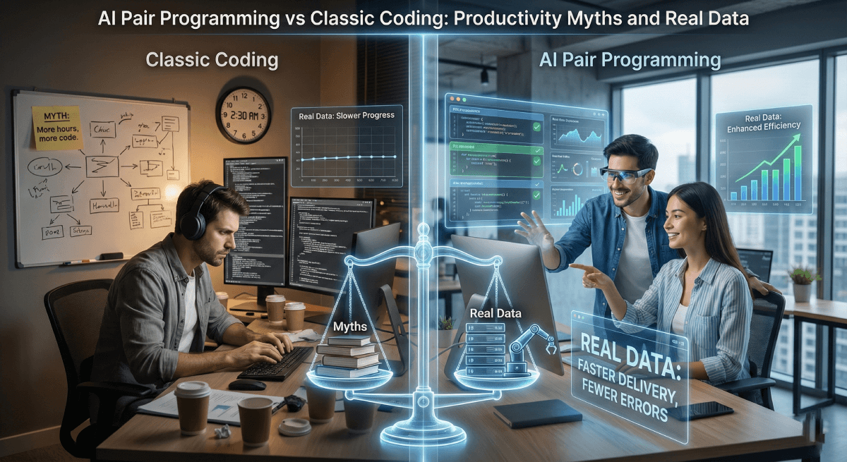 AI Pair Programming vs Classic Coding: productivity myths and real data